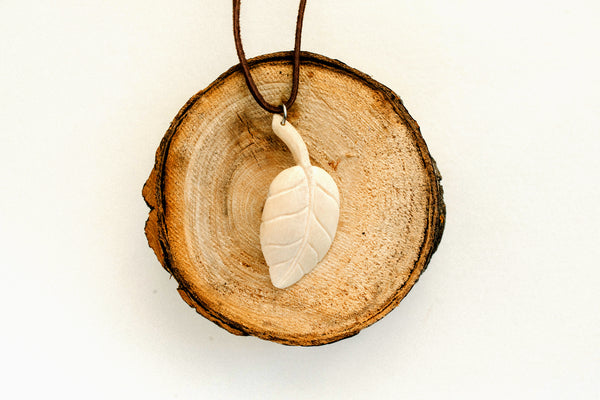 Moose Antler Leaf Pendant